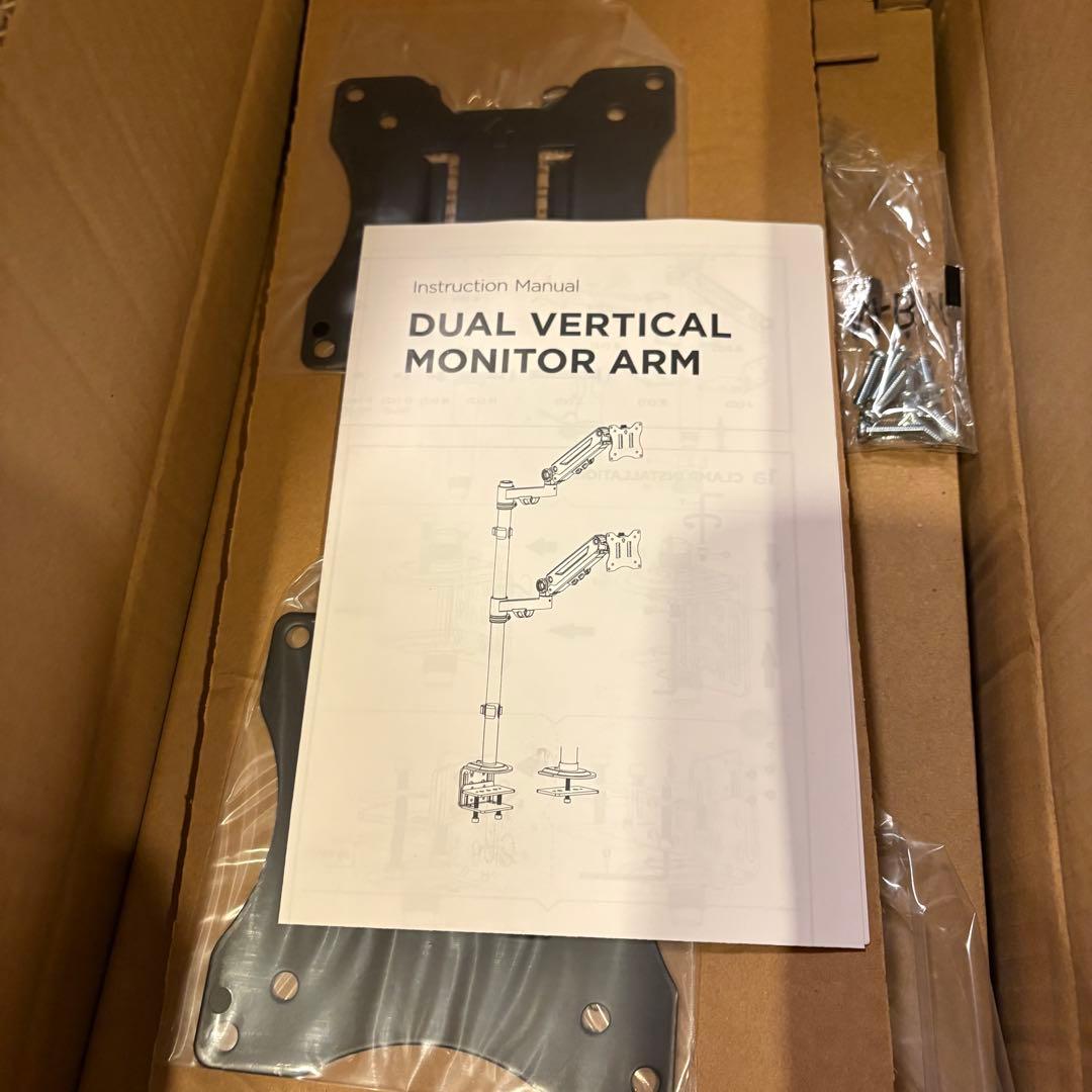 デュアル モニターアーム 2画面 上下40インチ対応 耐荷重12kg ロング