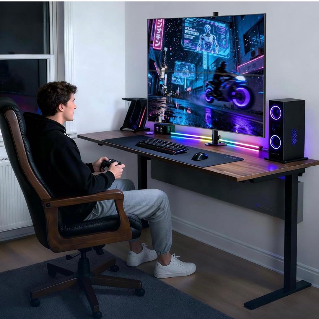 デュアル モニターアーム 2画面 上下40インチ対応 耐荷重12kg ロング