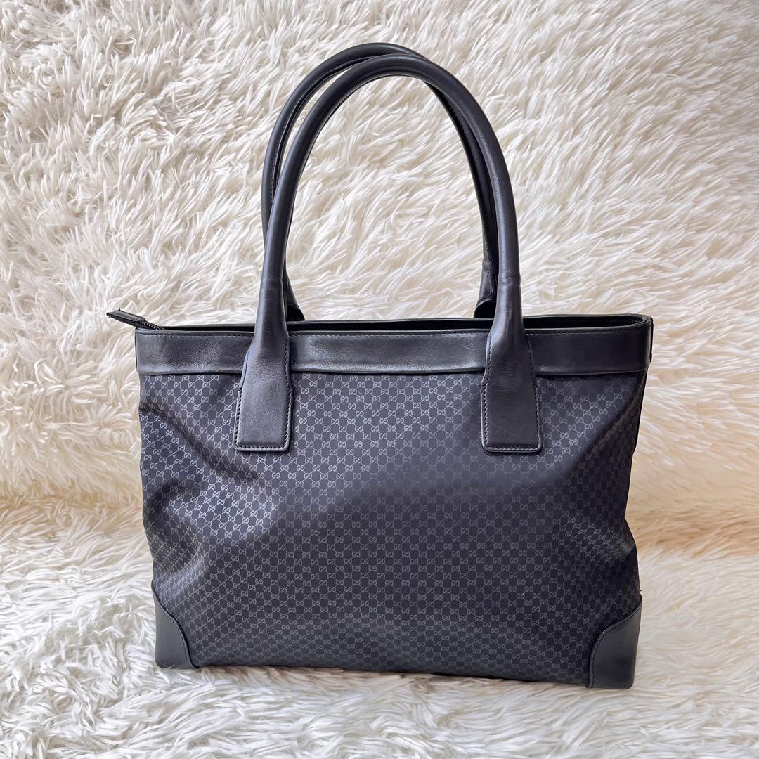 【美品】GUCCI マイクロGG トートバッグ ナイロン　肩掛け　黒