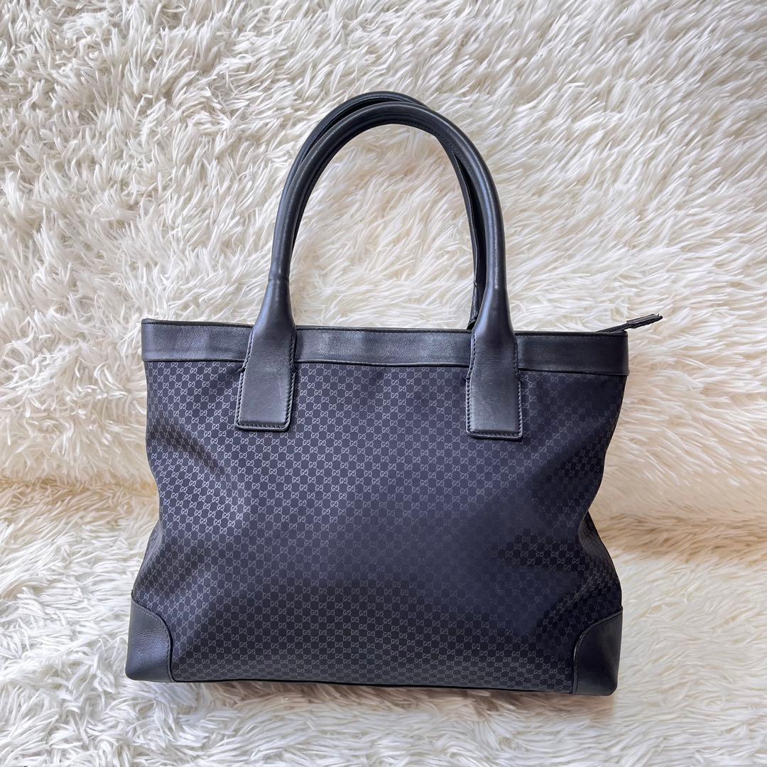 【美品】GUCCI マイクロGG トートバッグ ナイロン　肩掛け　黒