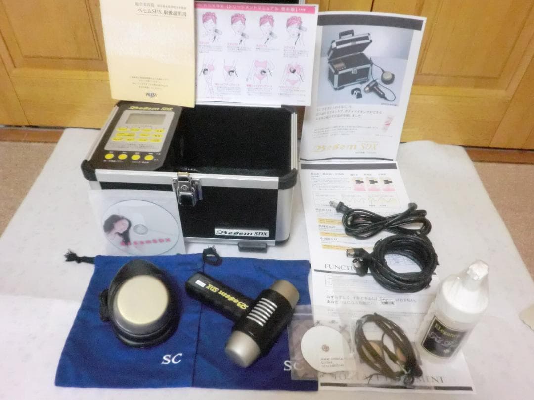 ベセムSDX総合美容器■超音波/低/中周波ホット＆クール☆純チタンヘッド③