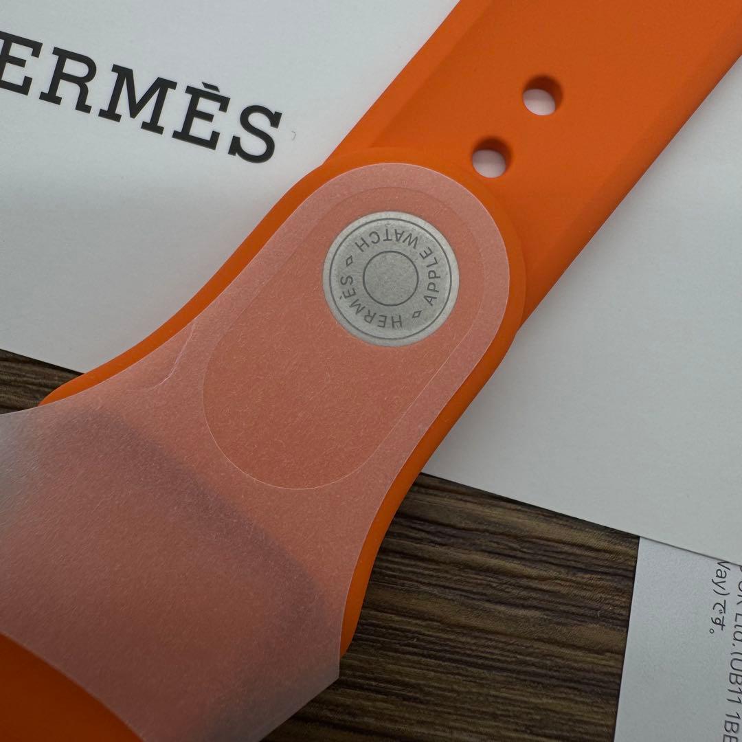 2415 未使用　Apple Watch エルメス　オレンジ　シリコンバンド