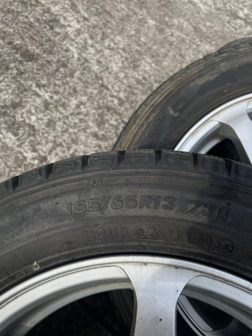 スタッドレスタイヤ、ホイールセット155/65/13