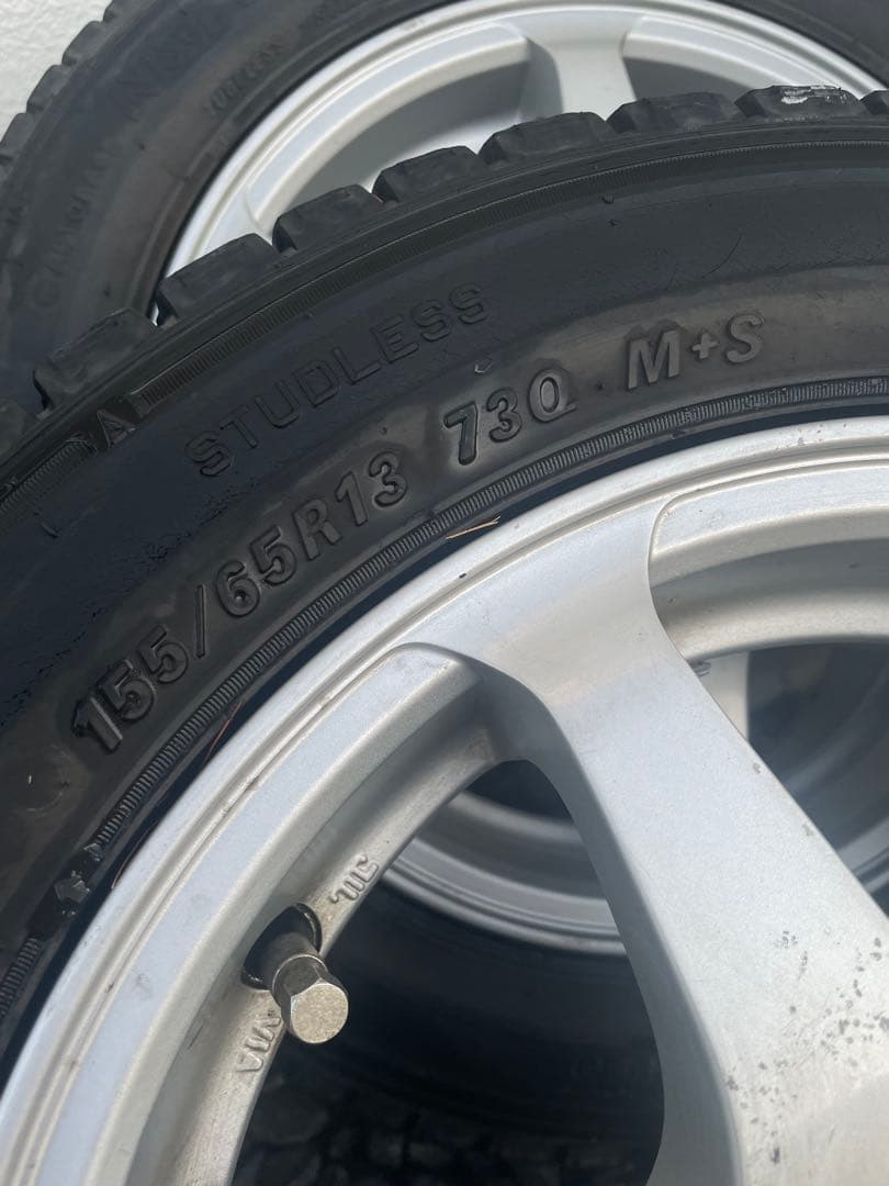 スタッドレスタイヤ、ホイールセット155/65/13