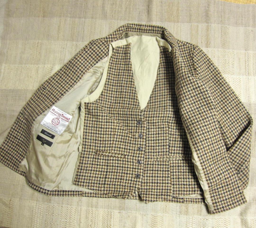【美品】ハリスツイード テーラードジャケットとベストのセット
