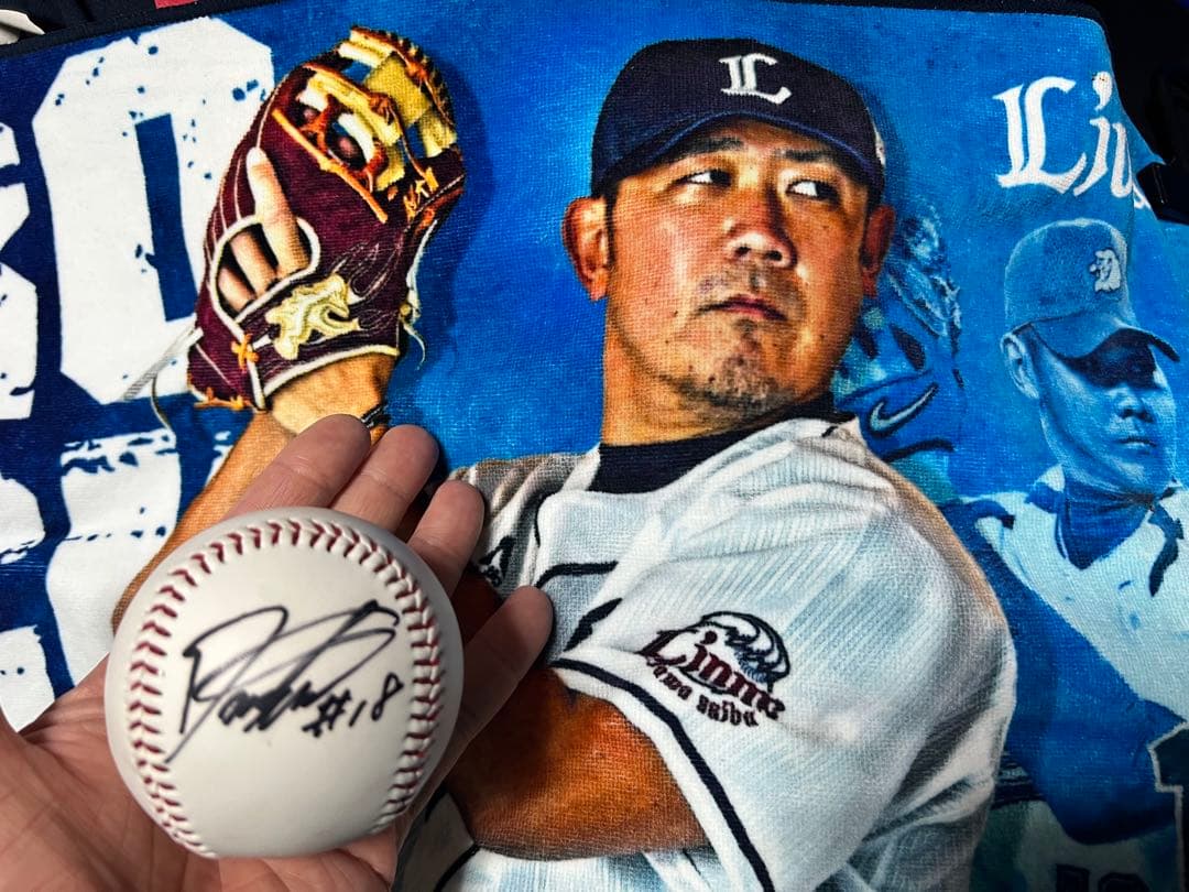 【レア】ライオンズ松坂大輔セットメッシュユニ直筆サインボール　フィギュア　タオル