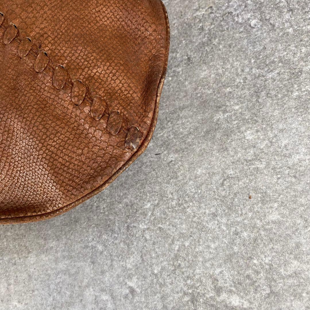 イッセイミヤケ パイソン型押し レザー ショルダーバッグ ワンショルダー