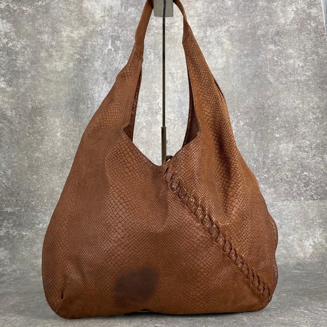 イッセイミヤケ パイソン型押し レザー ショルダーバッグ ワンショルダー