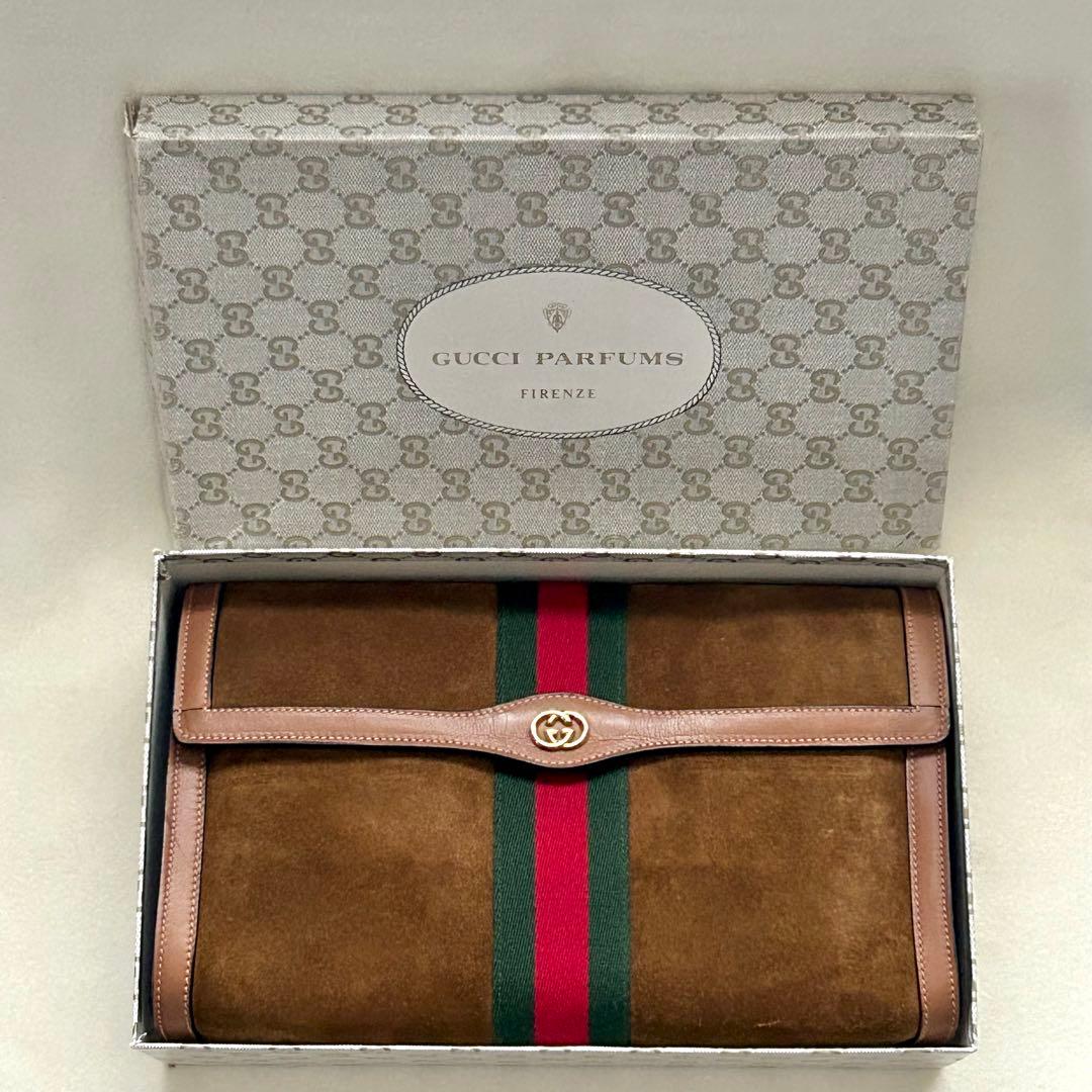 【未使用品】GUCCI オフィディア スエード　クラッチバッグ　 ヴィンテージ