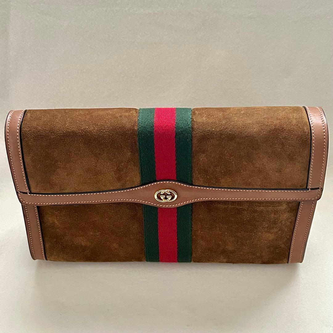 【未使用品】GUCCI オフィディア スエード　クラッチバッグ　 ヴィンテージ