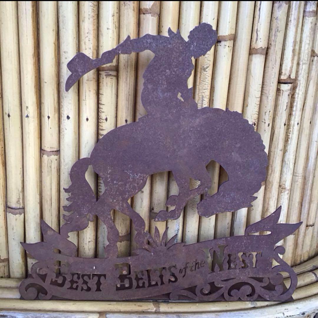 ビンテージ カウボーイ 鉄製 看板 ディスプレイ Cowboy