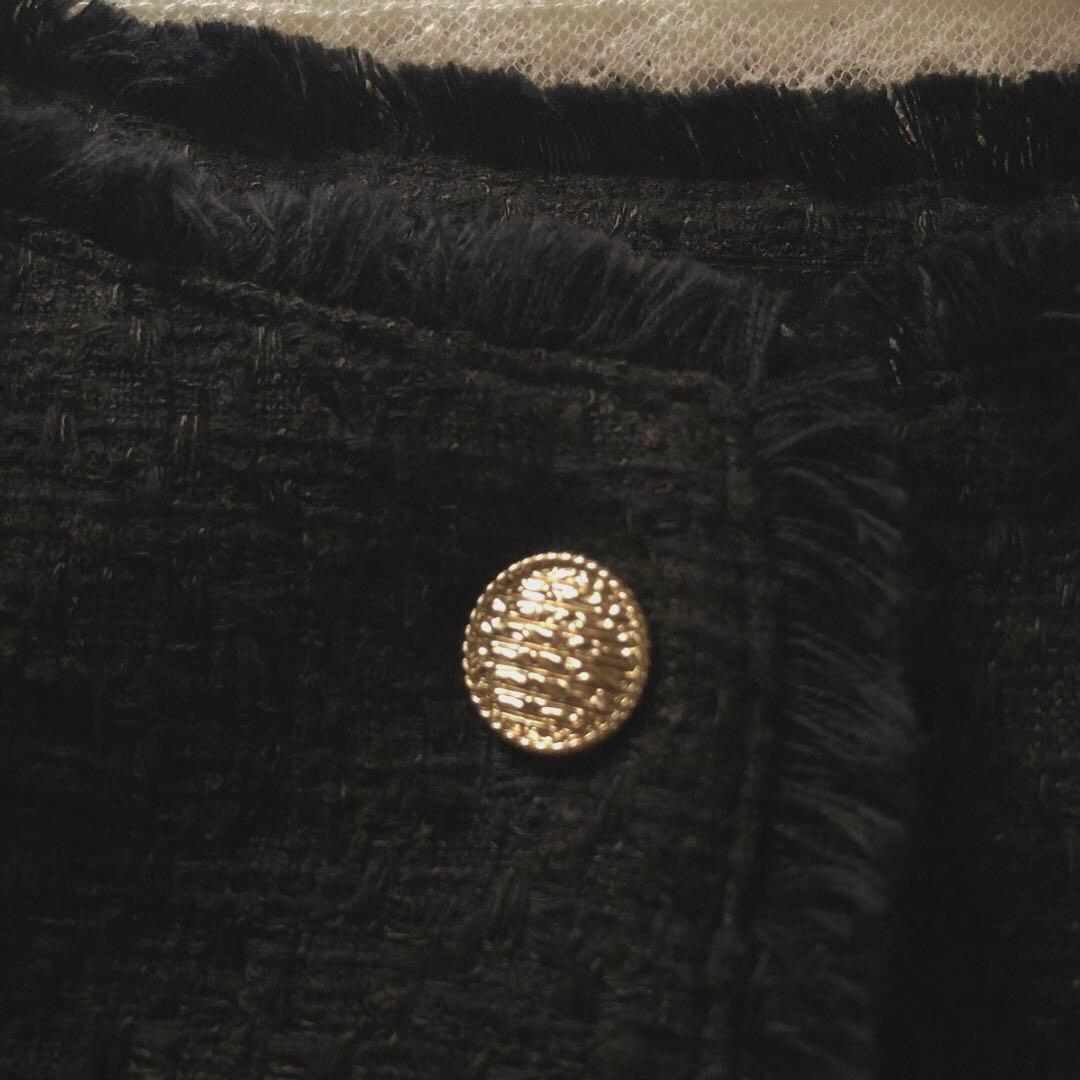 美品　インディヴィ　大きいサイズ　レディース　ノーカラー　ジャケット　黒　3L