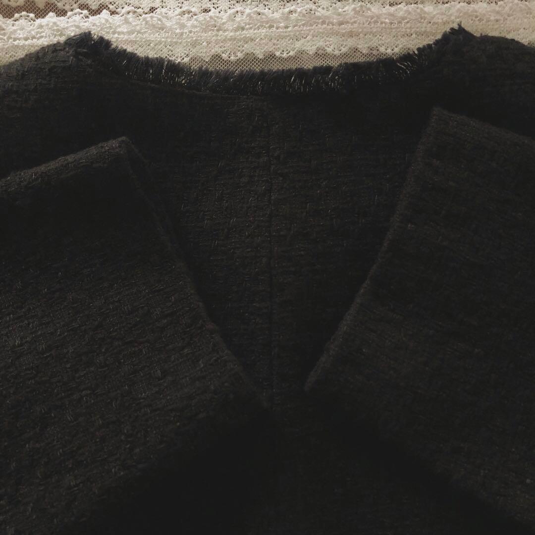 美品　インディヴィ　大きいサイズ　レディース　ノーカラー　ジャケット　黒　3L