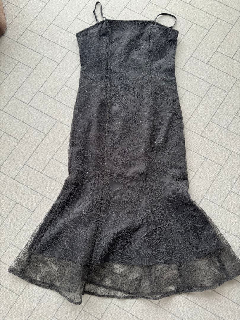 【LEJA】スパンコールボタニカルマーメイドハイネックパフスリーブキャミソール