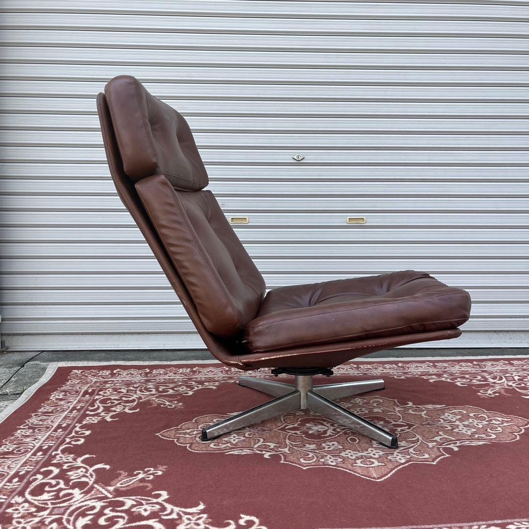 ミッドセンチュリー当時物◾️チトセ ラウンジソファー ラウンジチェア 茶ブラウン