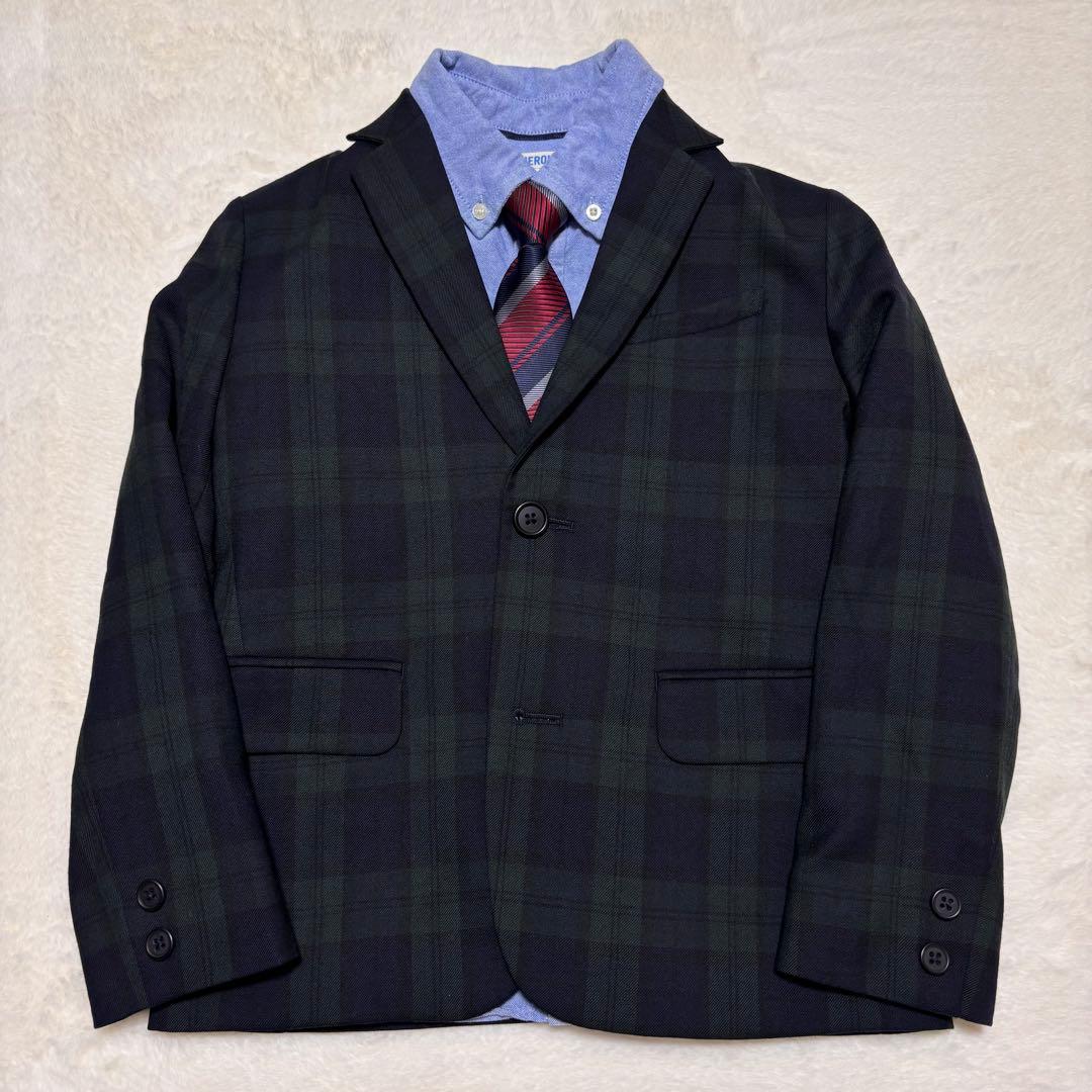 ✨美品 グリーンレーベル 135cm キッズ 4点セット フォーマル チェック柄