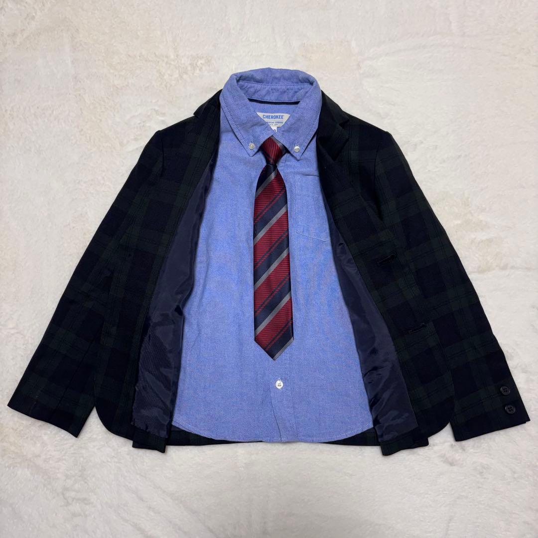 ✨美品 グリーンレーベル 135cm キッズ 4点セット フォーマル チェック柄