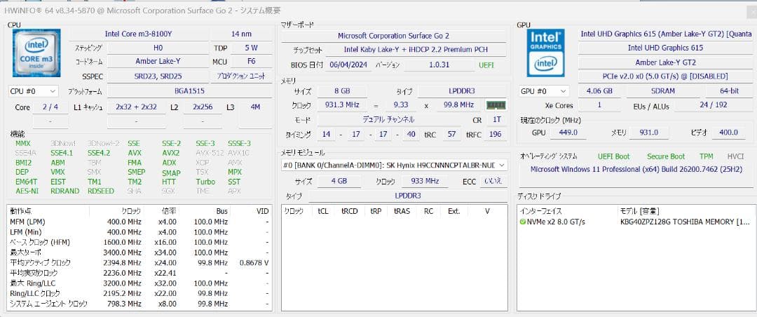 Microsoft Surface Go2 キーボードカバー、ペン付き