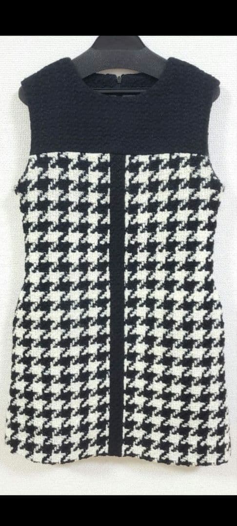 【値下げ】sheller シェリエ ハウンドトゥースツイードドレス