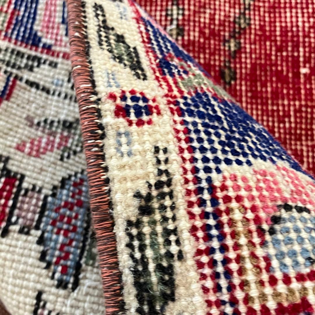 アート✳︎塔✳︎74×130 シャンデリア　レッド　ブルー　トルコヴィンテージラグ