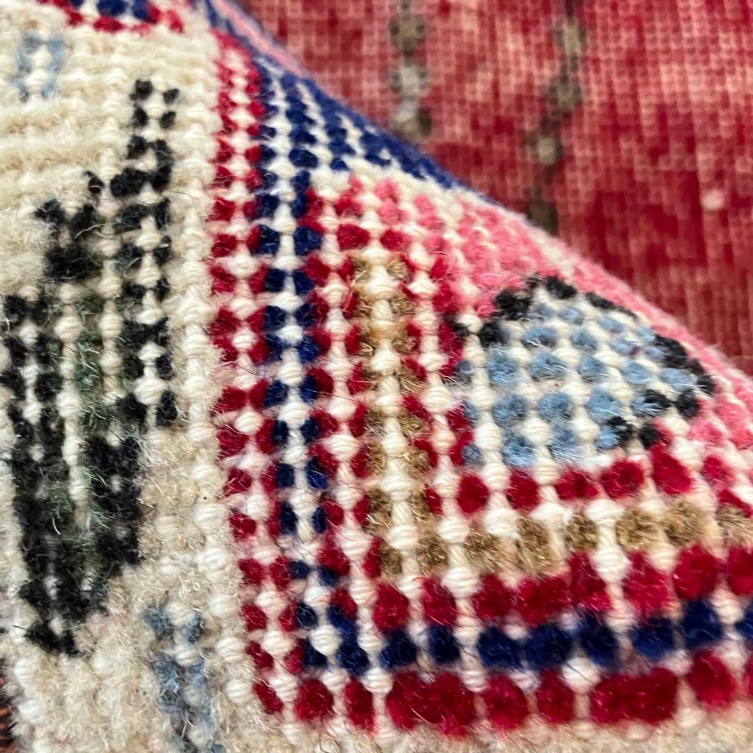 アート✳︎塔✳︎74×130 シャンデリア　レッド　ブルー　トルコヴィンテージラグ