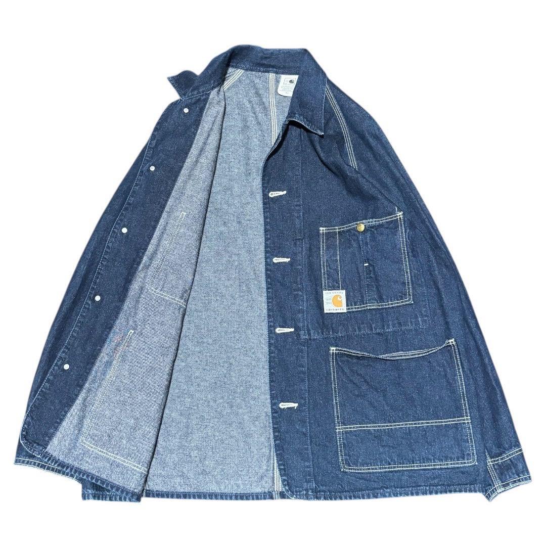 80s Carhartt 100周年 デニムカバーオール40