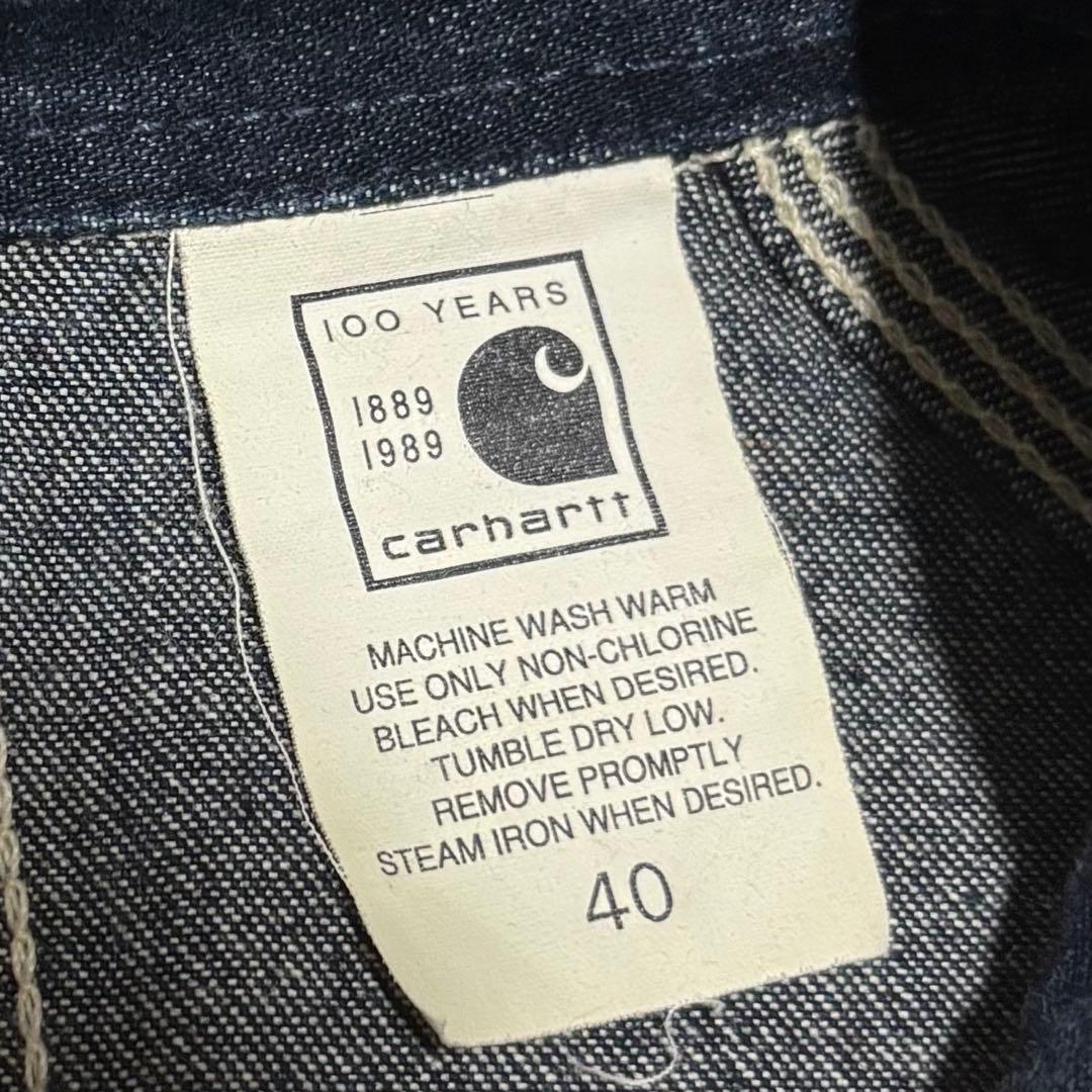 80s Carhartt 100周年 デニムカバーオール40