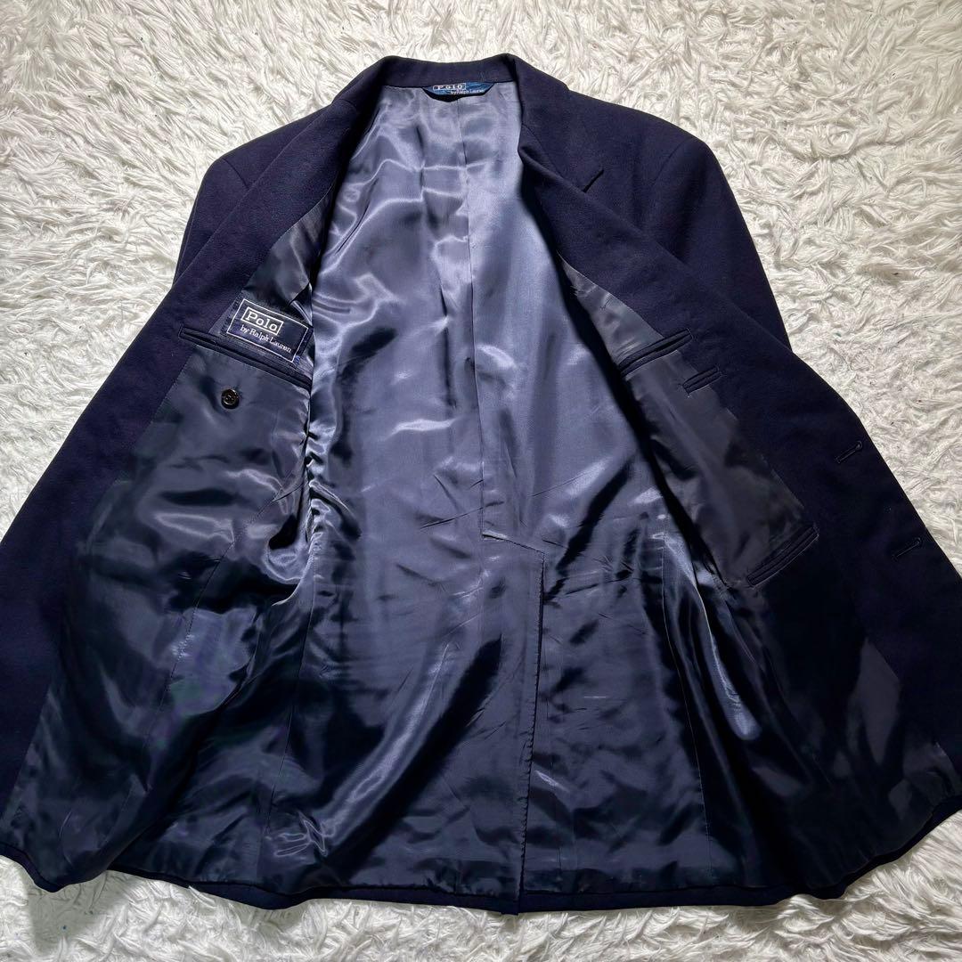 【美品】ポロラルフローレン　紺ブレ　金ボタン　ウール　テーラードジャケット　M