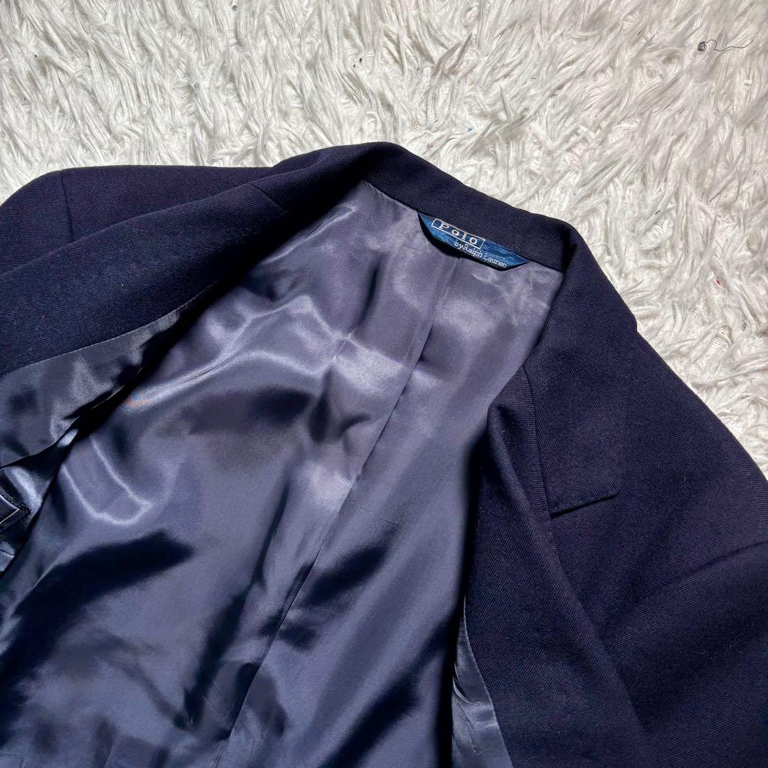 【美品】ポロラルフローレン　紺ブレ　金ボタン　ウール　テーラードジャケット　M