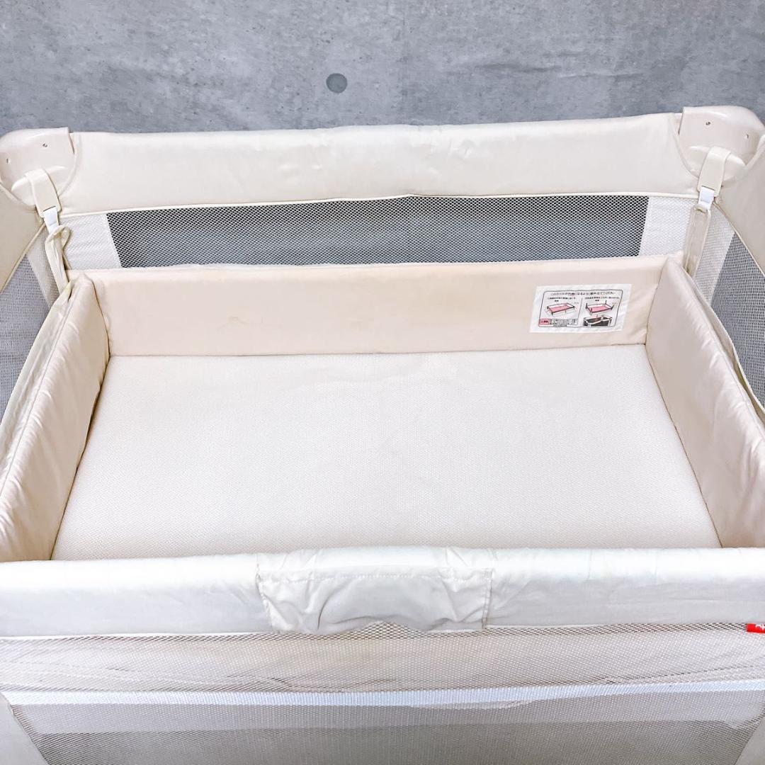 アップリカ ココネルエアー ベビーベッド 折りたたみ ミルクホワイト ポータブル