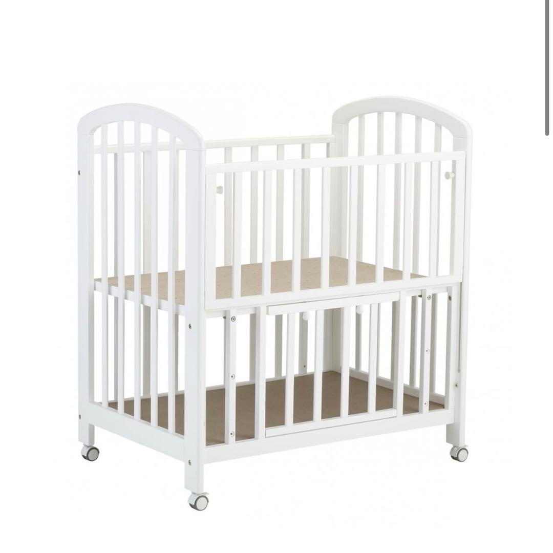 【直接引き取り限定★滋賀県】KATOJI カトージ　ベビーベッド　ミニ　ホワイト