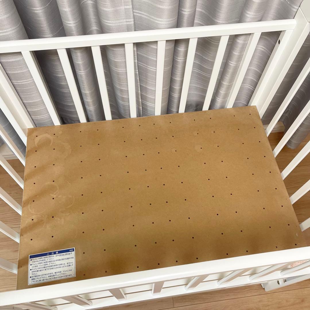 【直接引き取り限定★滋賀県】KATOJI カトージ　ベビーベッド　ミニ　ホワイト