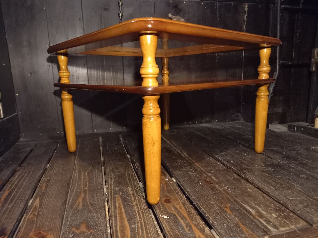 ぴぴ　様売約済　コロニアル　ディスプレイ　ガラス　ウッド　サイドテーブル