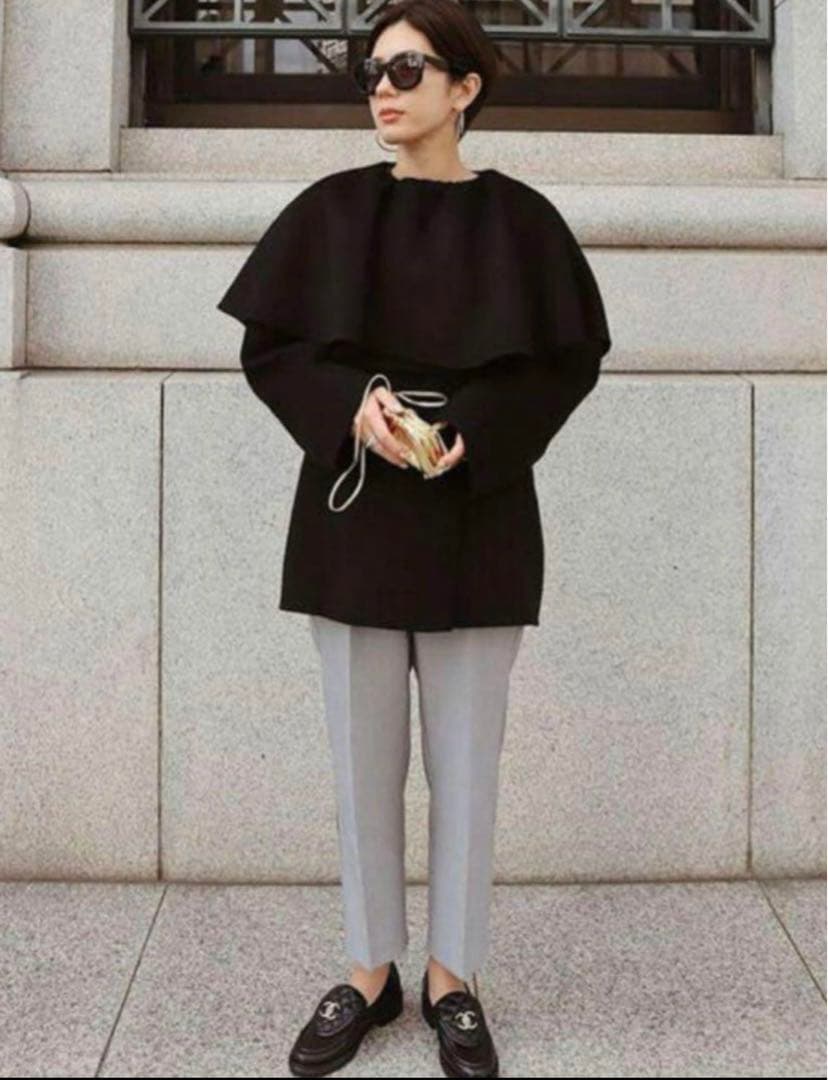 MACHATT マチャット オーバーカラーウールコート ブラック