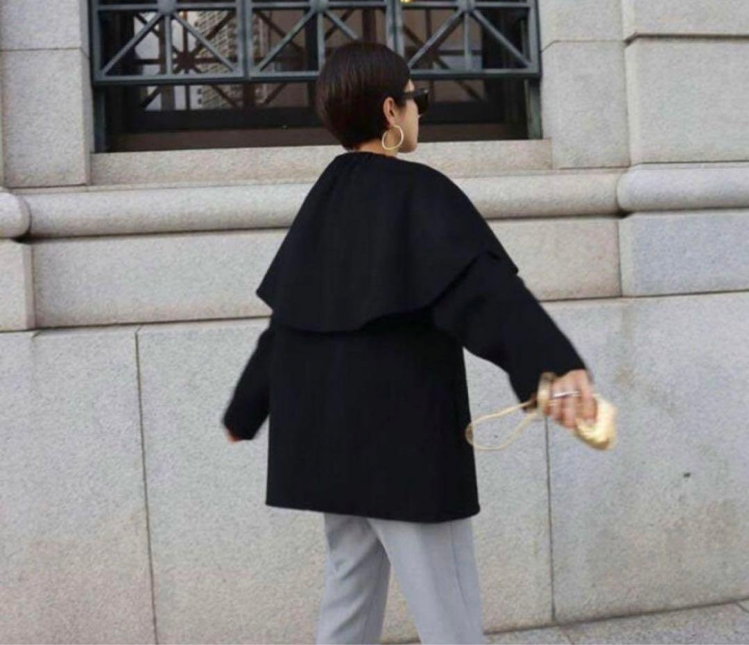 MACHATT マチャット オーバーカラーウールコート ブラック