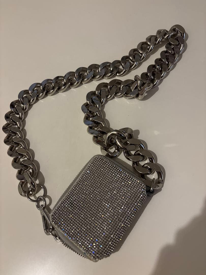 KARA カラ クリスタル メッシュ チェーン クロスボディバッグ シルバー