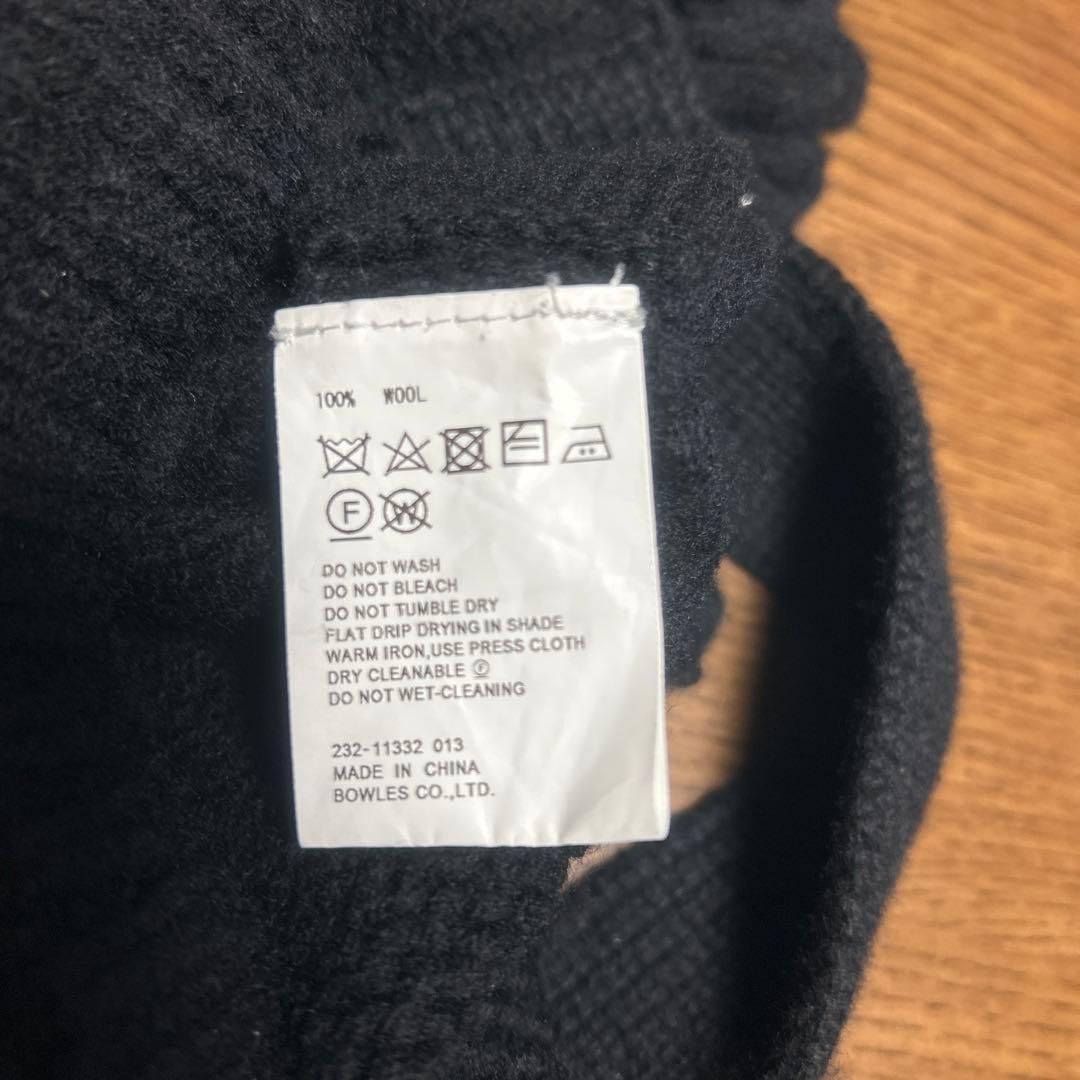 HYKEウールフリンジベスト黒