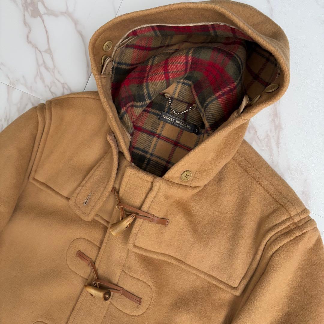 希少✨️英国製 ブルックスブラザーズ ダッフルコート キャメル チェック