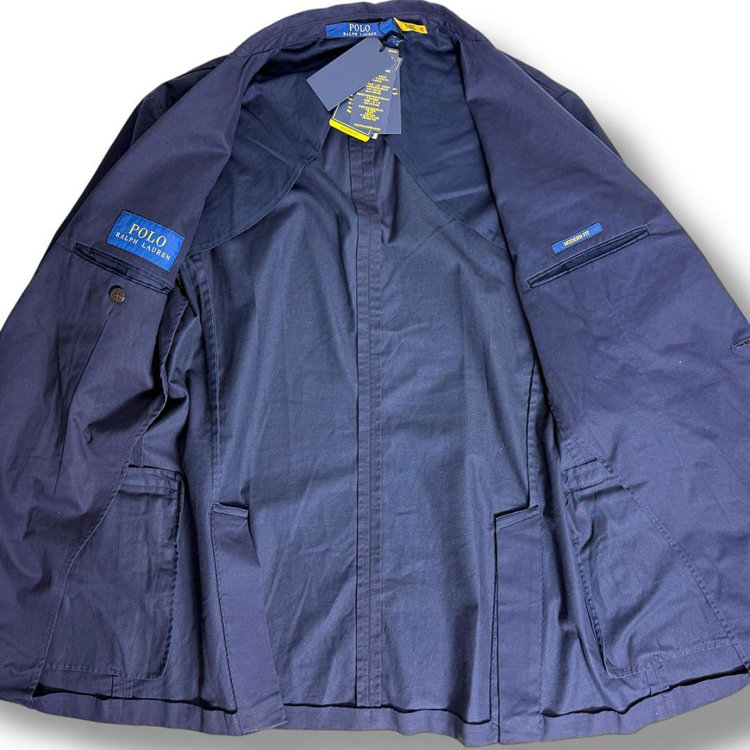 J6403 新品 ポロラルフローレン アンコンストラクテッドジャケット 紺40R