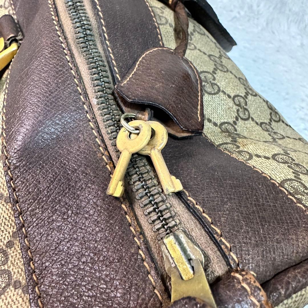 良品✨オールドグッチ GGスプリーム ボストンバッグ PVC 大容量 旅行 ハン