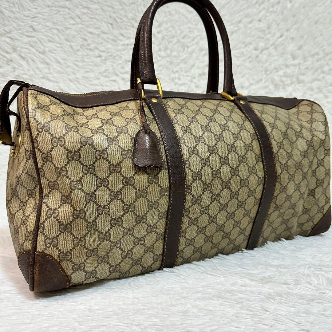 良品✨オールドグッチ GGスプリーム ボストンバッグ PVC 大容量 旅行 ハン