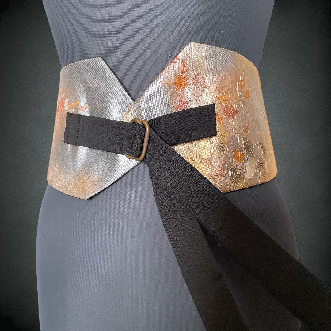 螺鈿細工 高級感 サッシュベルト W60〜90cm 着物リメイク J71201