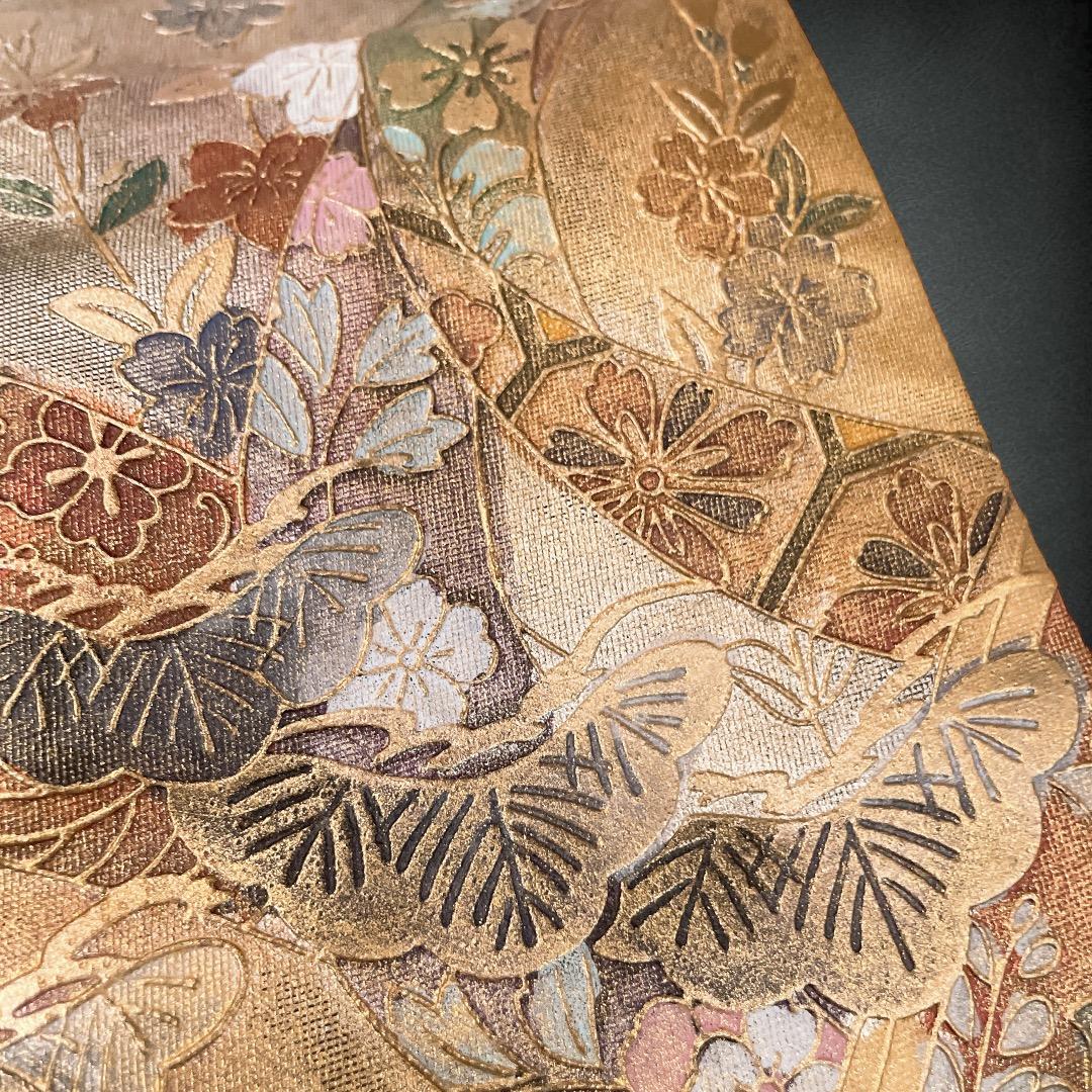 螺鈿細工 高級感 サッシュベルト W60〜90cm 着物リメイク J71201