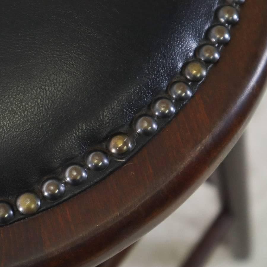 6脚まとめ買い2 ルーマニア製 ハイスツール ビーチ材 ブラック PVCレザー