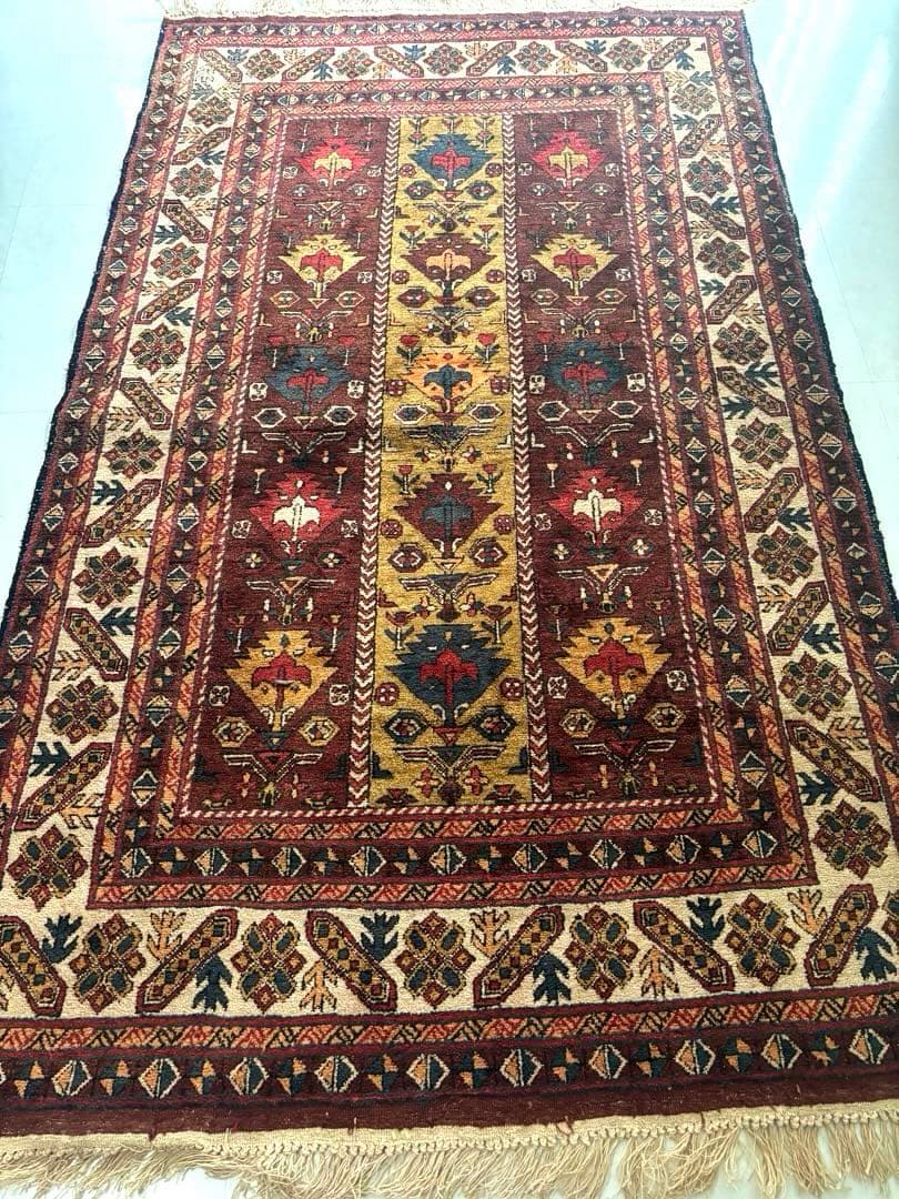 期間限定価格　アフガニスタン絨毯　手織　コットン✖️ウール　パキスタン　ペルシャ