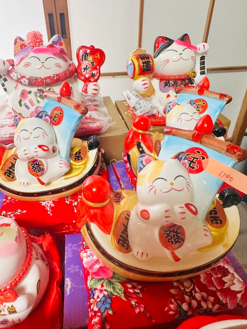 招き猫 陶器製 多種類セット