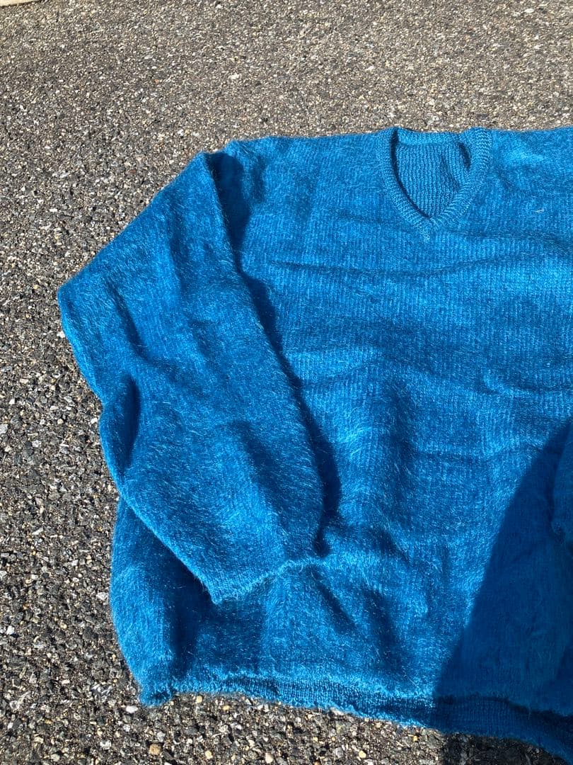 60s モヘア ニット 毛足長め アメリカ製 Vネック Vintage 50s