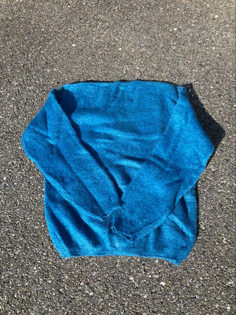 60s モヘア ニット 毛足長め アメリカ製 Vネック Vintage 50s