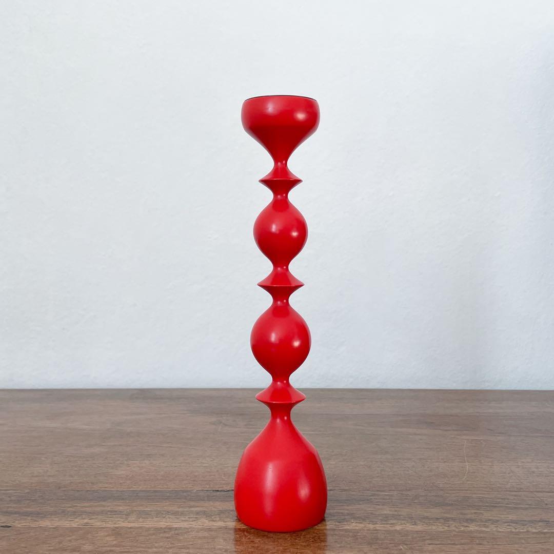 【ドイツ 赤いキャンドルスタンド】ミッドセンチュリー ヴィンテージ