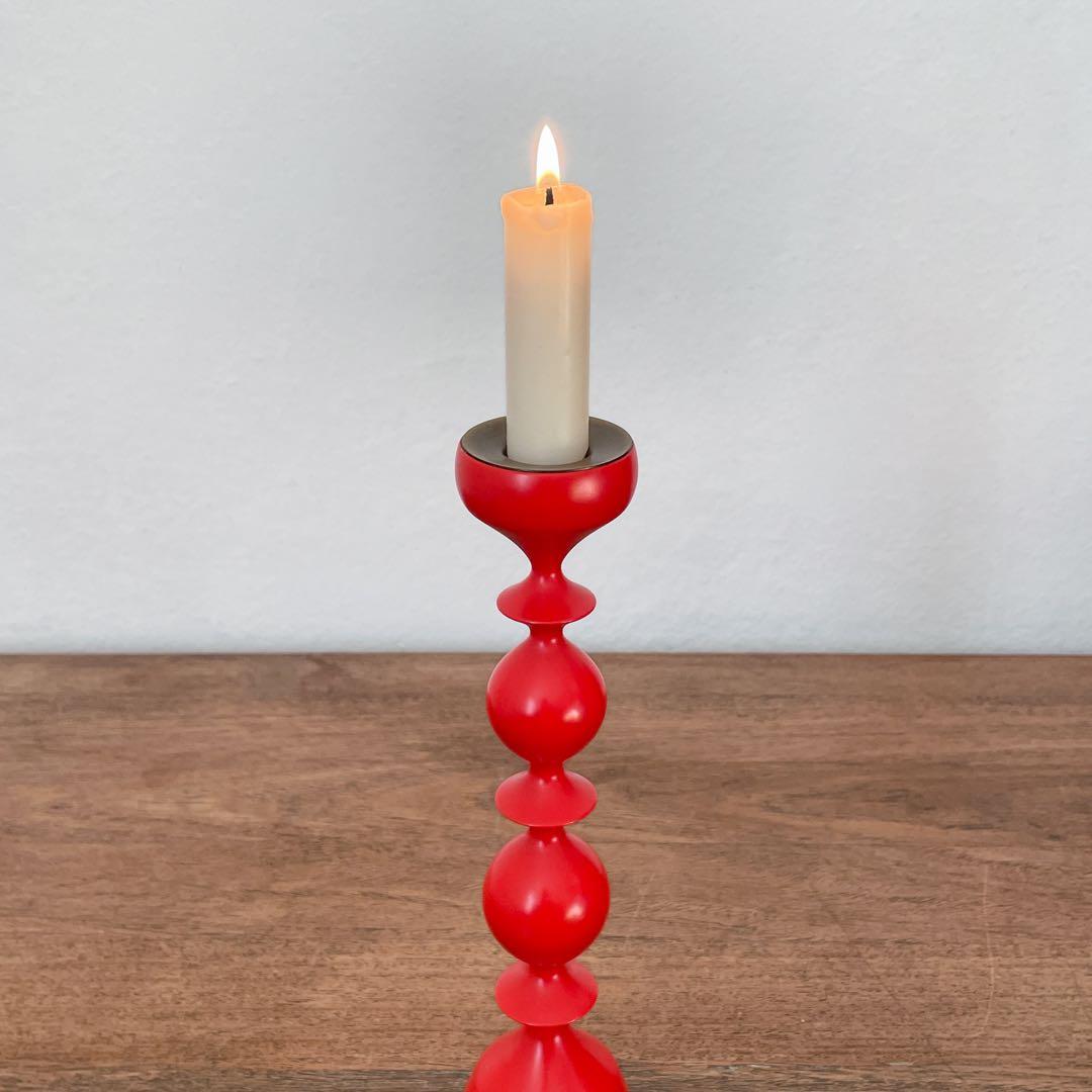 【ドイツ 赤いキャンドルスタンド】ミッドセンチュリー ヴィンテージ